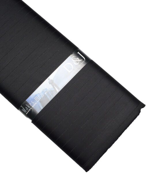 Don & Julio  Striped Terry Rayon Unstitched Suiting Fabric (Black)