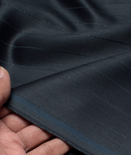 Don & Julio  Striped Terry Rayon Unstitched Suiting Fabric (Dark Sea Green)