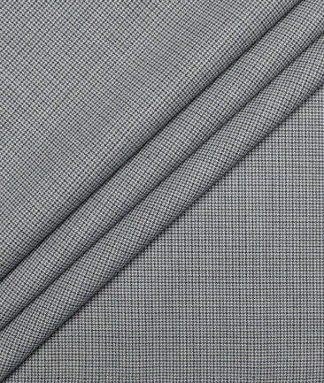 Don & Julio  Self Design Terry Rayon Unstitched Stretchable Suiting Fabric (White & Grey)