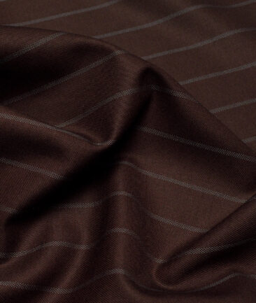 Don & Julio  Striped Terry Rayon Unstitched Suiting Fabric (Dark Brown)