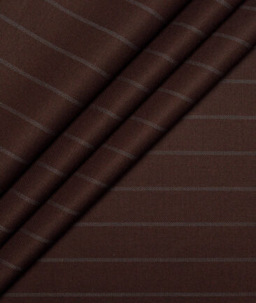 Don & Julio  Striped Terry Rayon Unstitched Suiting Fabric (Dark Brown)