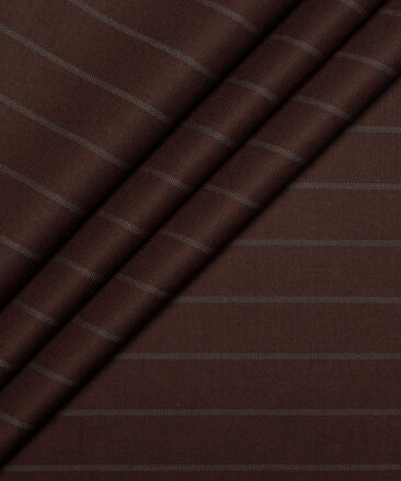 Don & Julio  Striped Terry Rayon Unstitched Suiting Fabric (Dark Brown)