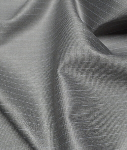 Don & Julio  Striped Terry Rayon Unstitched Suiting Fabric (Grey)