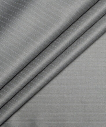 Don & Julio  Striped Terry Rayon Unstitched Suiting Fabric (Grey)