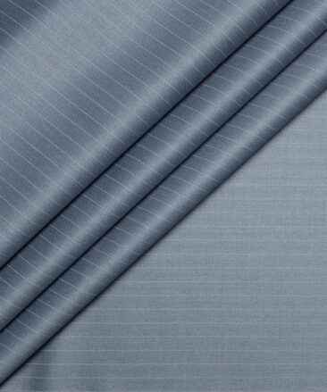 Don & Julio  Striped Terry Rayon Unstitched Suiting Fabric (Light Blue)