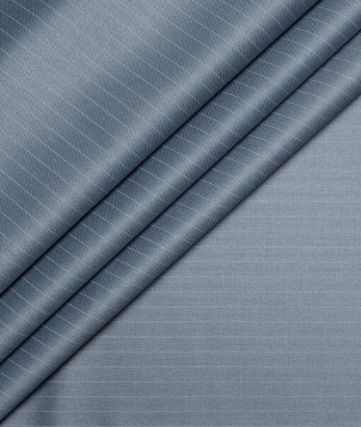 Don & Julio  Striped Terry Rayon Unstitched Suiting Fabric (Light Blue)