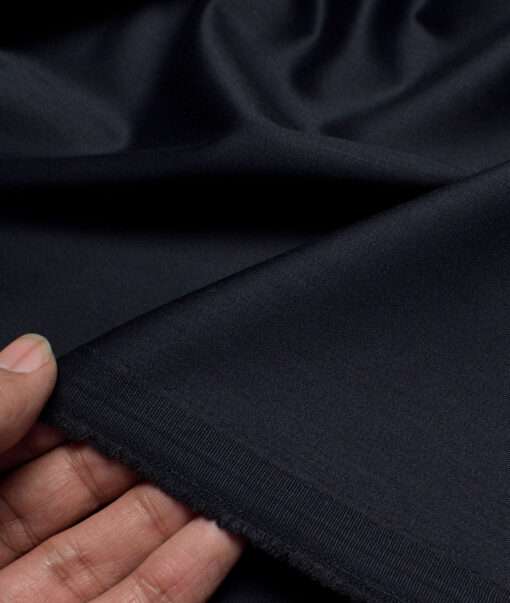 Italian Channel  Solids Terry Rayon Unstitched Suiting Fabric (Deep Navy Blue)