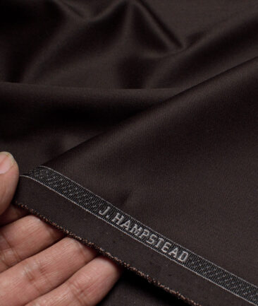 J.hampstead  Solids Terry Rayon Unstitched Suiting Fabric (Dark Chocolate Brown)