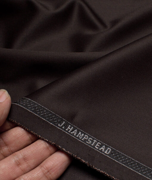 J.hampstead  Solids Terry Rayon Unstitched Suiting Fabric (Dark Chocolate Brown)