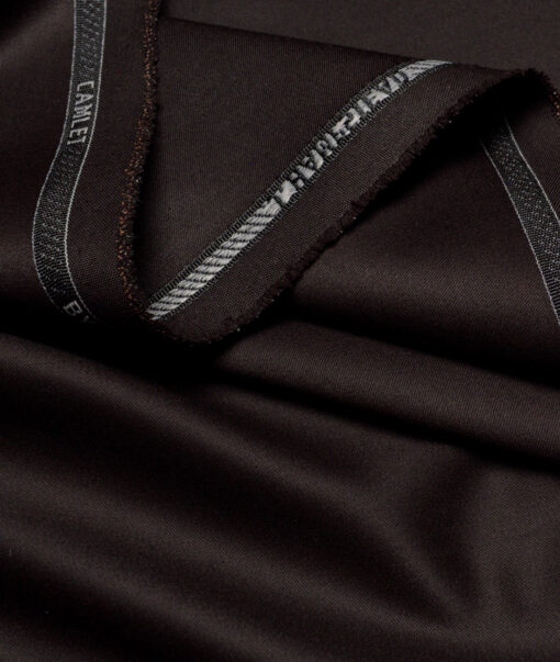 J.hampstead  Solids Terry Rayon Unstitched Suiting Fabric (Dark Chocolate Brown)