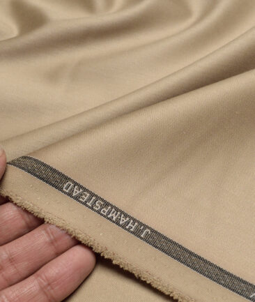 J.hampstead  Solids Terry Rayon Unstitched Suiting Fabric (Light Brown)