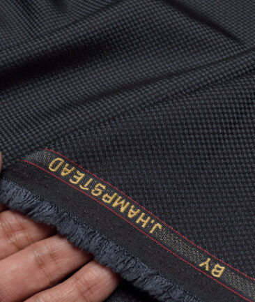 J.hampstead  Structured Terry Rayon Unstitched Suiting Fabric (Blackish Grey)