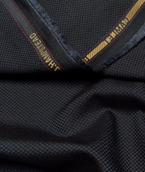 J.hampstead  Structured Terry Rayon Unstitched Suiting Fabric (Blackish Grey)