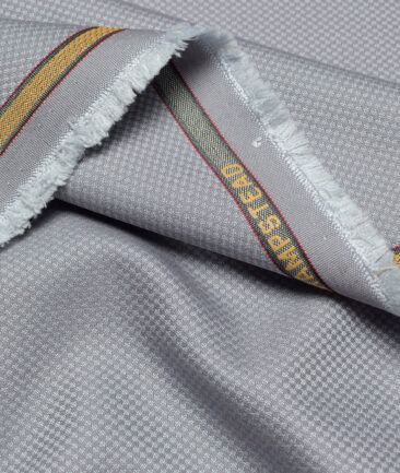 J.hampstead  Structured Terry Rayon Unstitched Suiting Fabric (Silver Grey)
