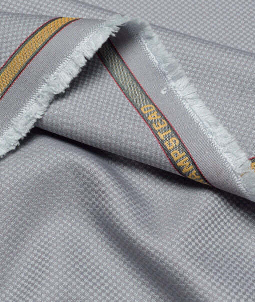 J.hampstead  Structured Terry Rayon Unstitched Suiting Fabric (Silver Grey)