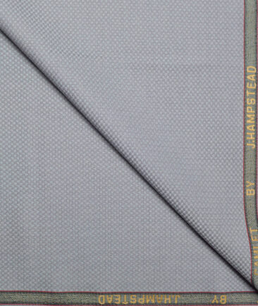 J.hampstead  Structured Terry Rayon Unstitched Suiting Fabric (Silver Grey)