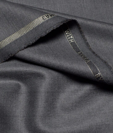 J.hampstead  Striped Terry Rayon Unstitched Stretchable Suiting Fabric (Grey)