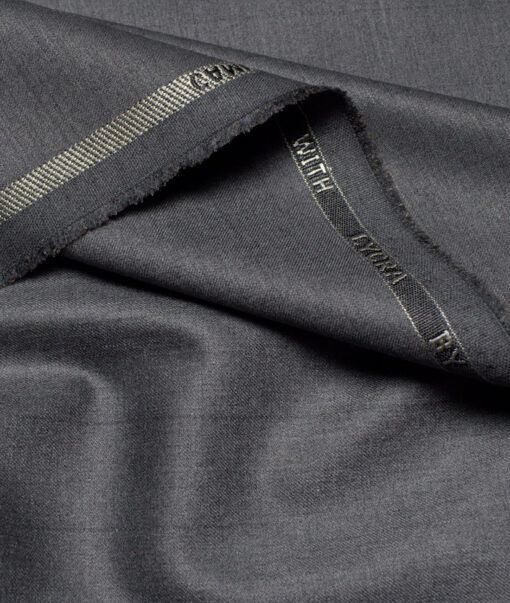 J.hampstead  Striped Terry Rayon Unstitched Stretchable Suiting Fabric (Grey)