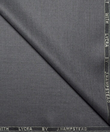 J.hampstead  Striped Terry Rayon Unstitched Stretchable Suiting Fabric (Grey)