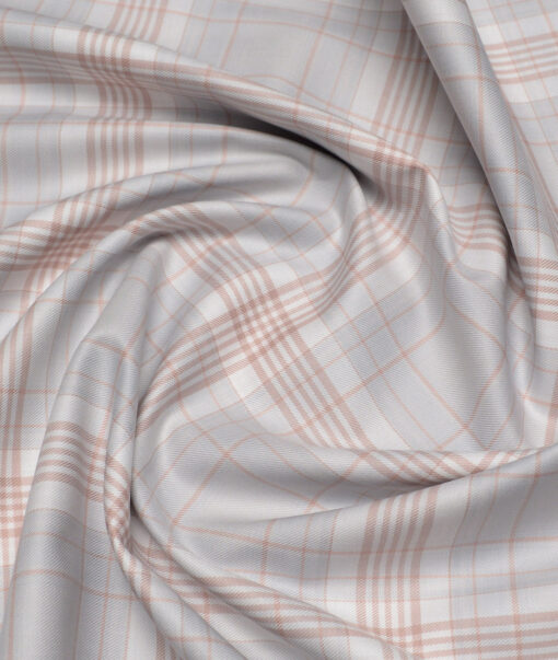 Tessitura Monti  Giza Cotton Checks Shirting Fabric (Light Grey)