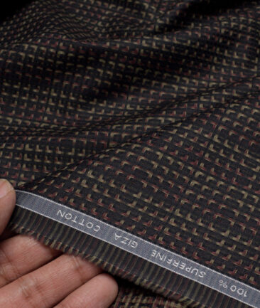 Tessitura Monti  Giza Cotton Checks Shirting Fabric (Black)