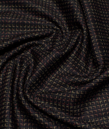 Tessitura Monti  Giza Cotton Checks Shirting Fabric (Black)