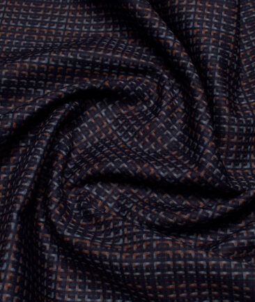 Tessitura Monti  Giza Cotton Checks Shirting Fabric (Dark Blue)