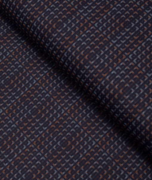 Tessitura Monti  Giza Cotton Checks Shirting Fabric (Dark Blue)