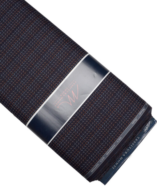 Tessitura Monti  Giza Cotton Checks Shirting Fabric (Dark Blue)