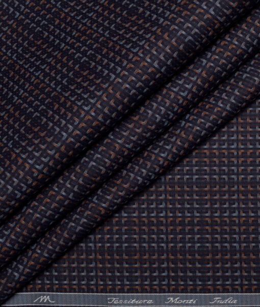 Tessitura Monti  Giza Cotton Checks Shirting Fabric (Dark Blue)