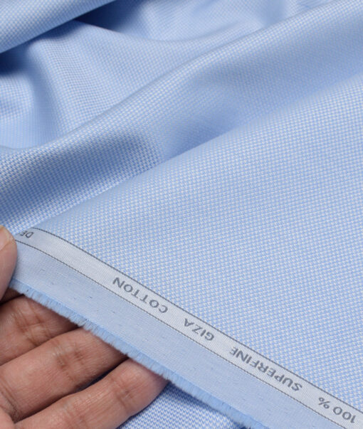 Tessitura Monti  Giza Cotton Structured Shirting Fabric (Sky Blue)