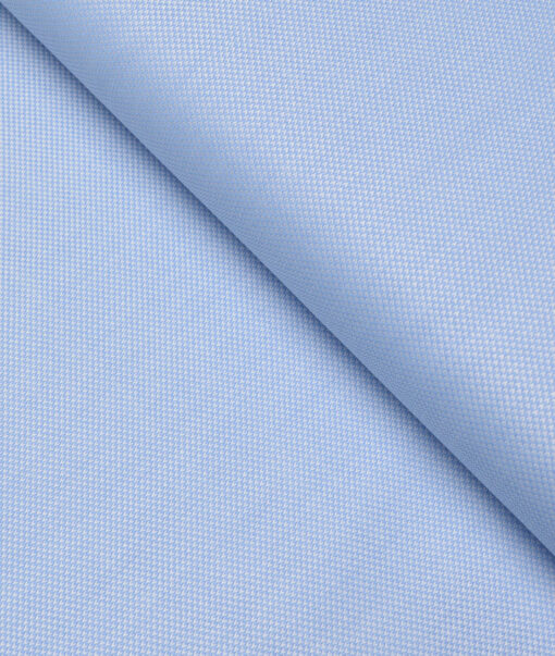 Tessitura Monti  Giza Cotton Structured Shirting Fabric (Sky Blue) - Image 4