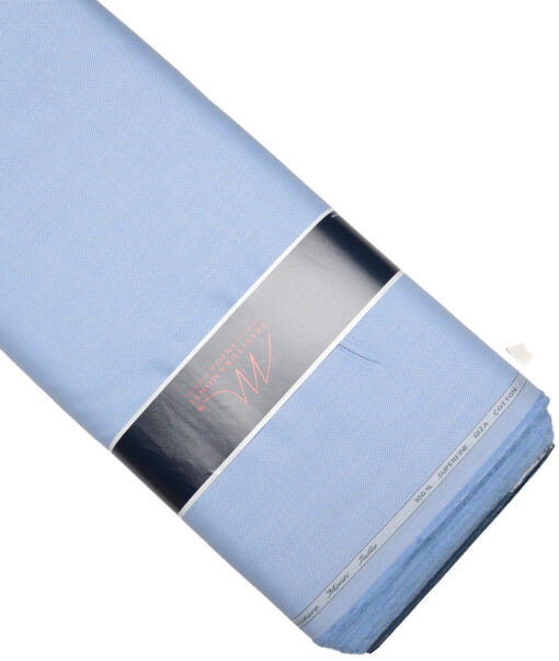 Tessitura Monti  Giza Cotton Structured Shirting Fabric (Sky Blue)