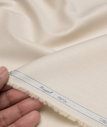 Tessitura Monti 2 Ply 70's Giza Cotton Striped Shirting Fabric (Beige)