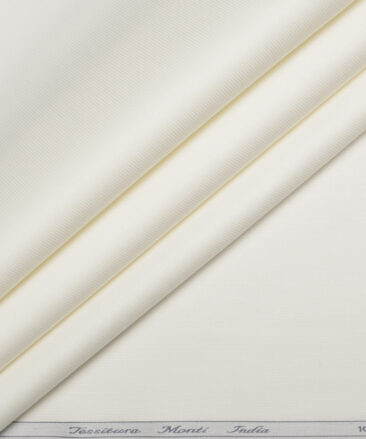 Tessitura Monti 2 Ply 70's Giza Cotton Striped Shirting Fabric (Cream)