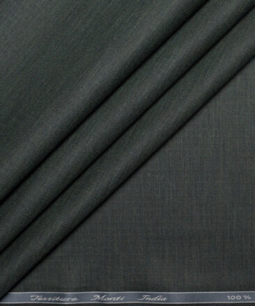 Tessitura Monti  Giza Cotton Striped Shirting Fabric (Dark Green)