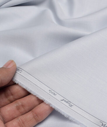 Tessitura Monti 2 Ply 70's Giza Cotton Striped Shirting Fabric (Light Grey)