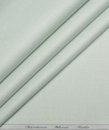 Tessitura Monti 2 Ply 70's Giza Cotton Striped Shirting Fabric (Light Olive Green)