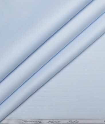 Tessitura Monti 2 Ply 70's Giza Cotton Striped Shirting Fabric (Sky Blue)