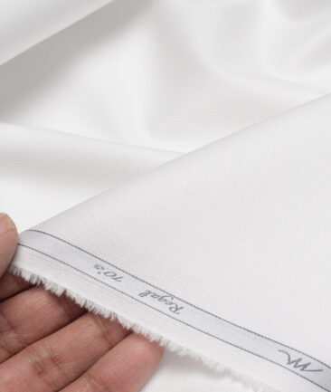 Tessitura Monti 2 Ply 70's Giza Cotton Striped Shirting Fabric (White)