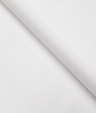 Tessitura Monti 2 Ply 70's Giza Cotton Striped Shirting Fabric (White)