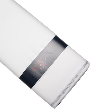 Tessitura Monti 2 Ply 70's Giza Cotton Striped Shirting Fabric (White)