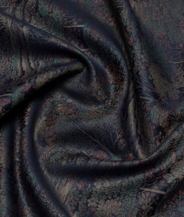 Tessitura Monti  Giza Cotton Self Design Shirting Fabric (Dark Blue)