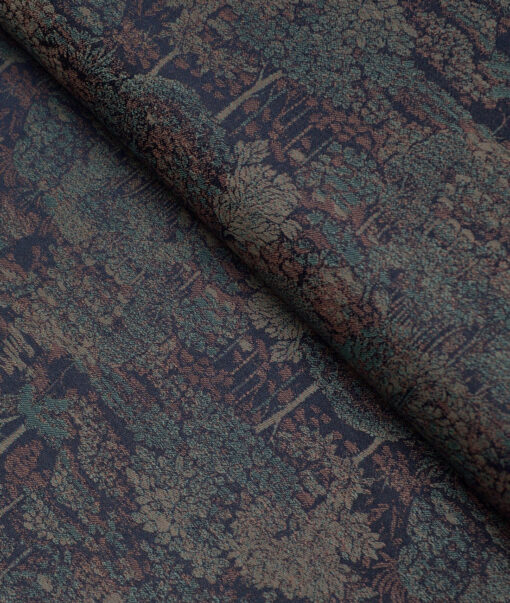 Tessitura Monti  Giza Cotton Self Design Shirting Fabric (Dark Blue)