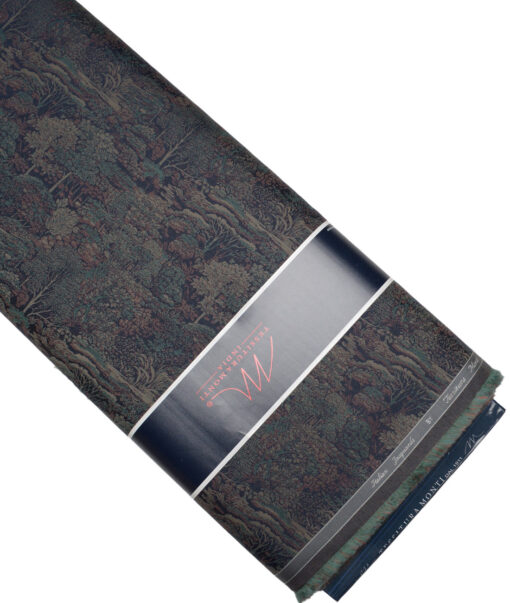 Tessitura Monti  Giza Cotton Self Design Shirting Fabric (Dark Blue)