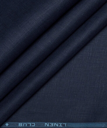 Linen Club 60 LEA European Linen Solids Shirting Fabric (Navy Blue)