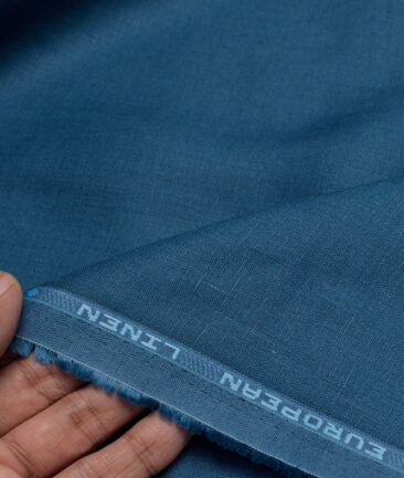 Linen Club 60 LEA European Linen Solids Shirting Fabric (Regal Blue)