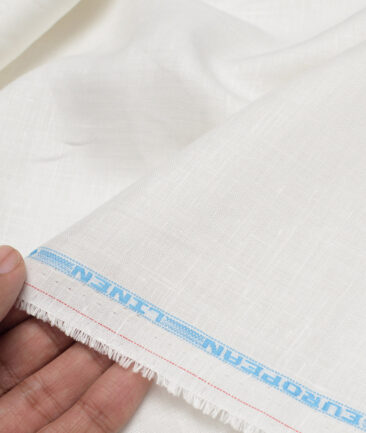 Linen Club 60 LEA European Linen Solids Shirting Fabric (White)