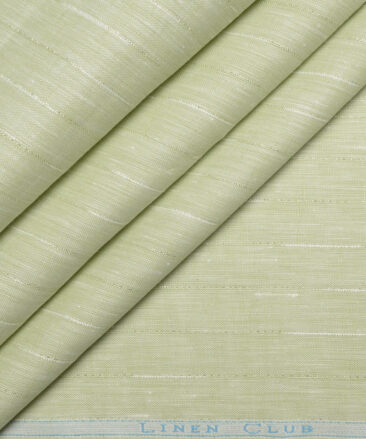 Linen Club 60 LEA European Linen Striped Shirting Fabric (Light Green)