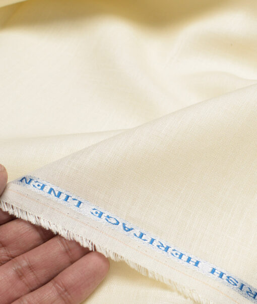 Burgoyne 60 LEA Irish Linen Solids Shirting Fabric (Cream)
